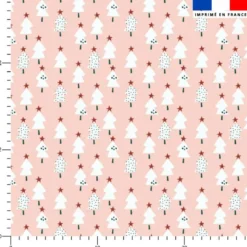 Sapin et étoile - Fond rose
