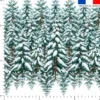Sapins enneigés verts - Fond blanc