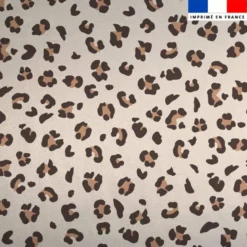 Satin beige motif léopard camel et marron