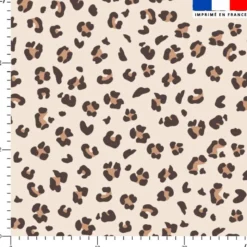 Satin beige motif léopard camel et marron