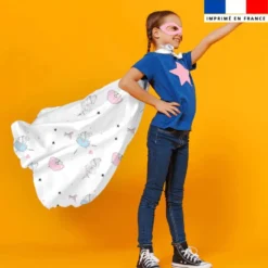 Satin blanc motif danseuse