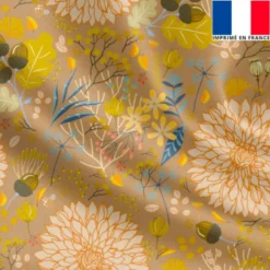 Satin or motif feuille d'automne