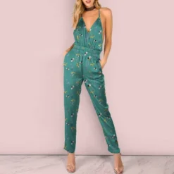 Satin vert motif bouton d'or lavande et abeille