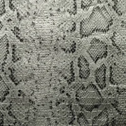 Simili cuir croco motif snake argent