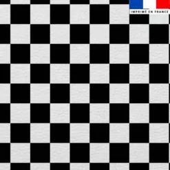 Simili cuir imprimé damier blanc et noir