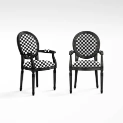 Simili cuir imprimé damier blanc et noir