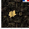 Simili cuir imprimé fleur de lotus art déco gold