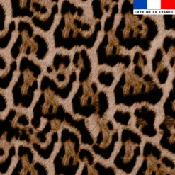 Simili cuir imprimé imitation fourrure léopard clair