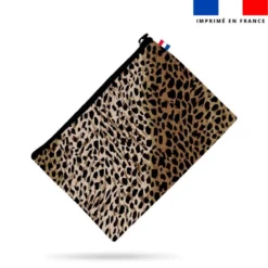 Simili cuir imprimé léopard dégradé marron