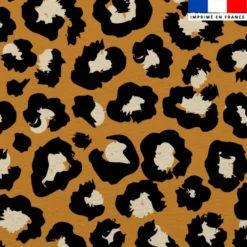 Simili cuir imprimé léopard tâche crème