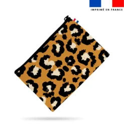Simili cuir imprimé léopard tâche crème