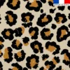 Simili cuir imprimé léopard tâche ocre