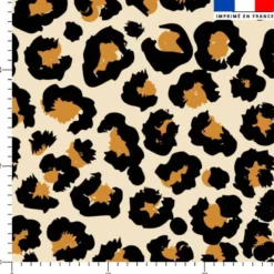 Simili cuir imprimé léopard tâche ocre