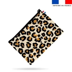 Simili cuir imprimé léopard tâche ocre