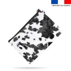 Simili cuir imprimé peau de vache noire
