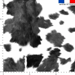 Simili cuir imprimé peau de vache noire