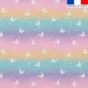 Simili cuir imprimé petit papillon et pois