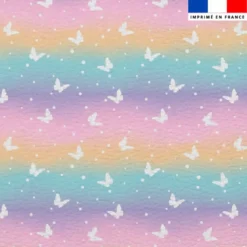 Simili cuir imprimé petit papillon et pois