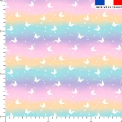 Simili cuir imprimé petit papillon et pois