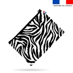 Simili cuir imprimé zèbre blanc et noir