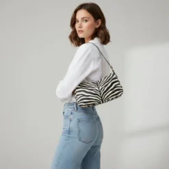 Simili cuir imprimé zèbre blanc et noir
