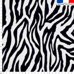 Simili cuir imprimé zèbre blanc et noir