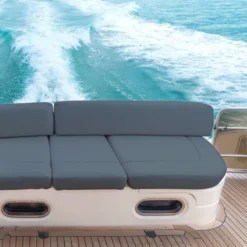 Simili cuir nautique bleu effet chiné
