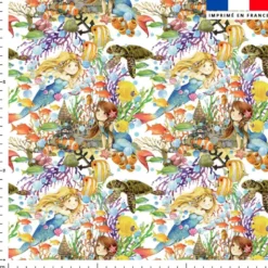 Sirène de l'océan - Fond blanc
