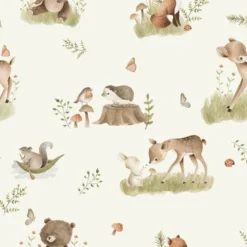 Softshell imprimé animaux des bois jolis effet aquarelle