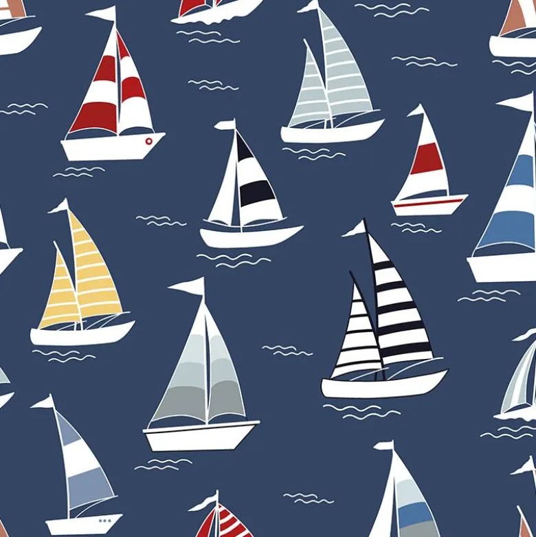 Softshell imprimé bateaux en mer et bleu