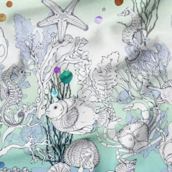 Sous la mer - Fond bleu vert - Création Lili Bambou Design