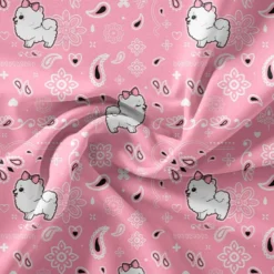 Spitz bandana - Fond rose - Création Jolifox
