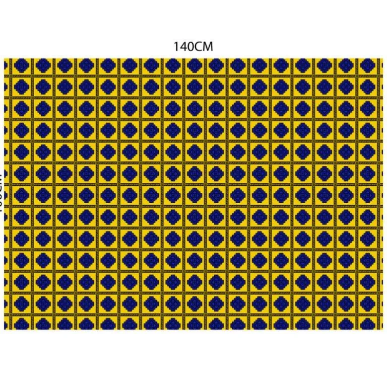 Tableau wax géométrique - Fond bleu