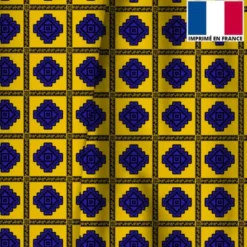 Tableau wax géométrique - Fond bleu