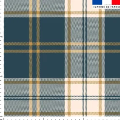 Tartan bleu pétrole et ocre