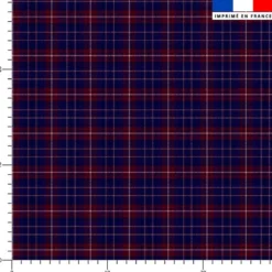 Tartan classique bleu et rouge - Fond blanc
