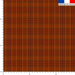 Tartan classique camel et marron - Fond rouge