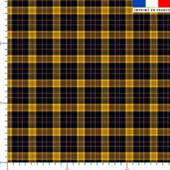 Tartan classique jaune et bleu - Fond jaune