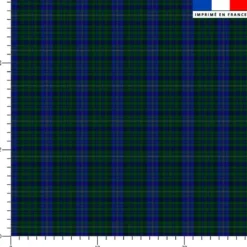 Tartan classique vert et bleu - Fond jaune