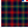 Tartan jaune rouge vert - Fond bleu