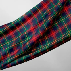 Tartan jaune rouge vert - Fond bleu