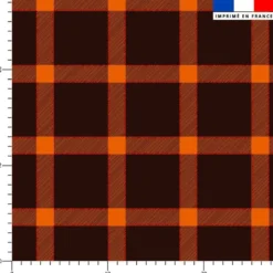 Tartan marron et orange era beige - Fond marron