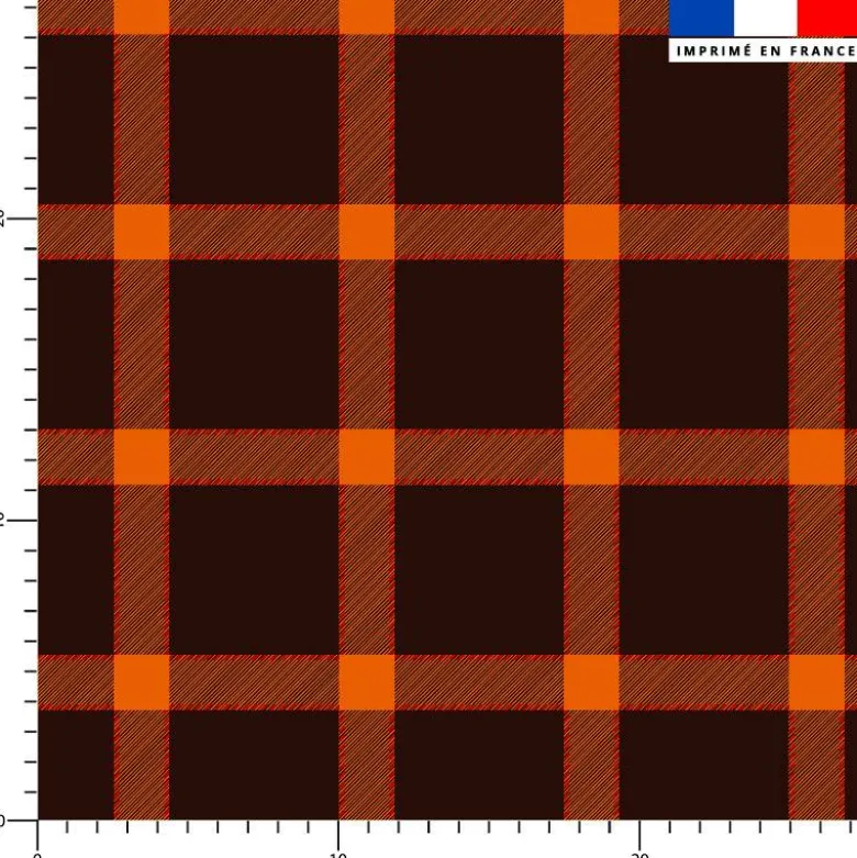 Tartan marron et orange era beige - Fond marron