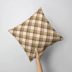 Tartan marron - Fond beige