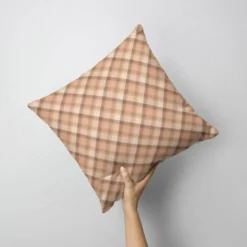Tartan marron - Fond beige