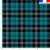 Tartan noir et blanc - Fond bleu céladon