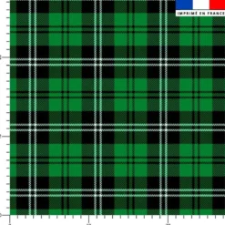 Tartan noir et blanc - Fond vert
