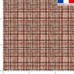 Tartan rouge effet tweed - Fond rouge