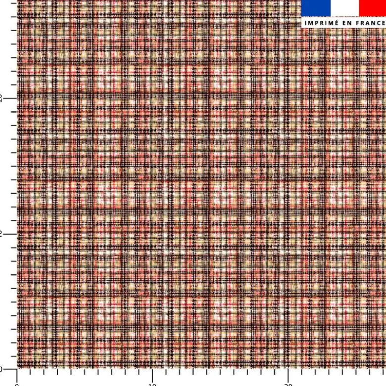Tartan rouge effet tweed - Fond rouge