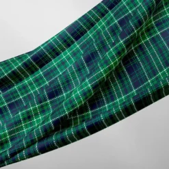 Tartan vert blanc bleu - Fond vert